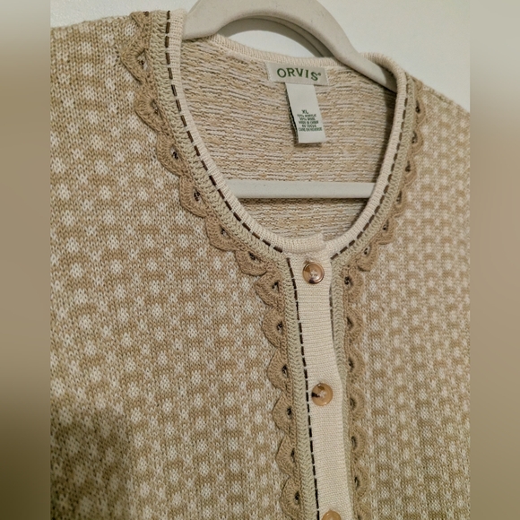 Orvis Women's Tan Cardigan Sweater - Picture 2 of 9